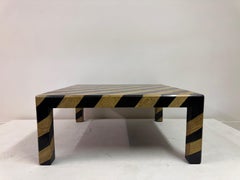 Zebra-Striped Tessellated Marble Coffee Table by Maitland-Smith, 1980s