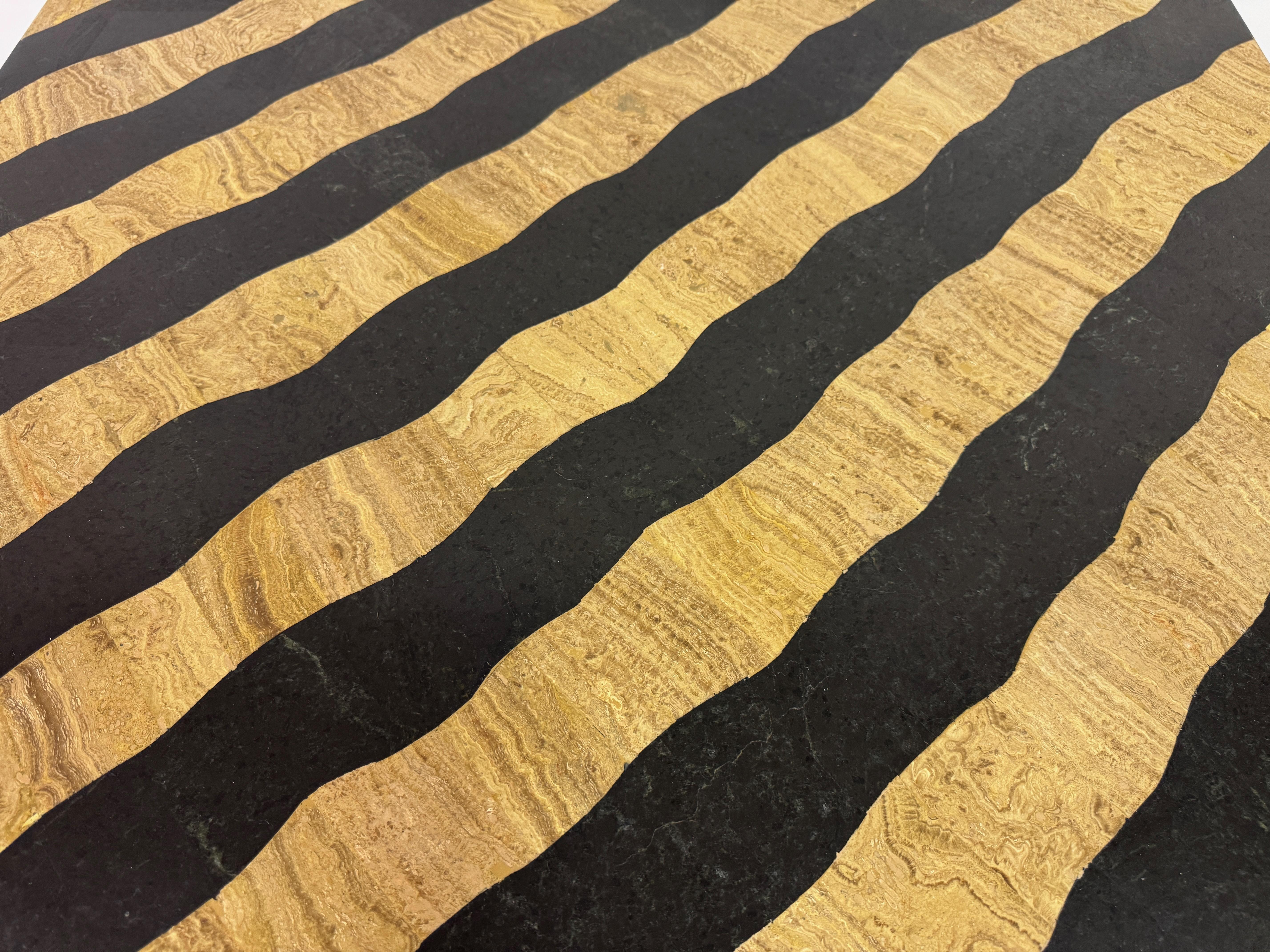 20th Century Zebra-Striped Tessellated Marble Coffee Table by Maitland-Smith, 1980s For Sale