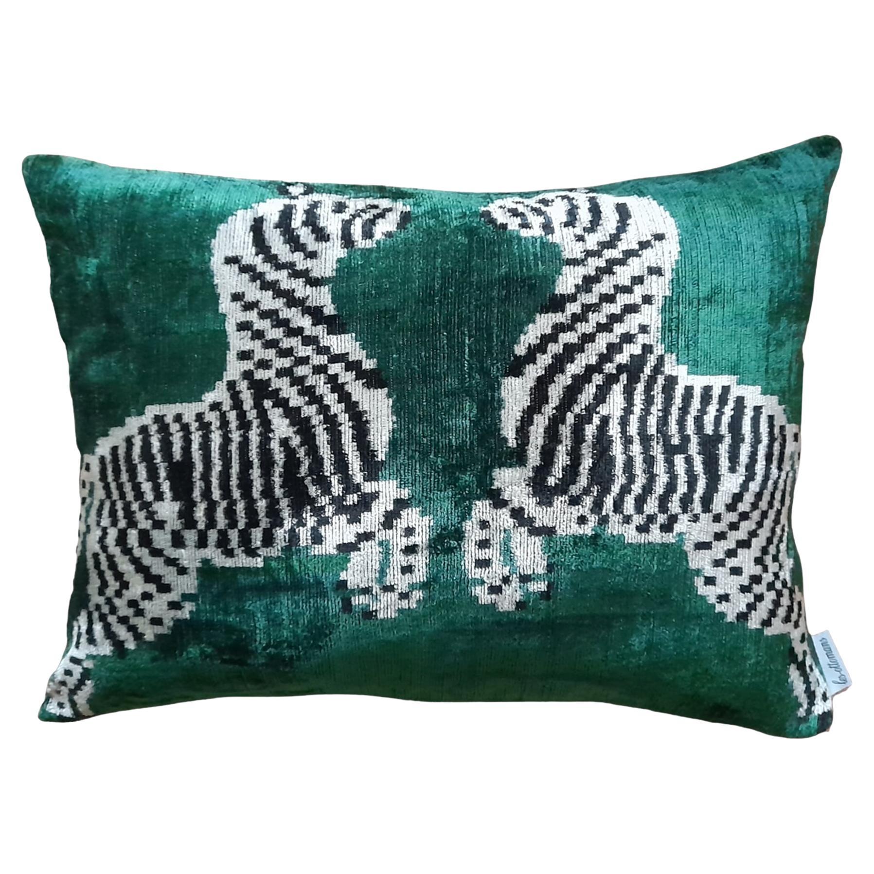 Zebra Sulk Velvet Handmade Pillow For Sale