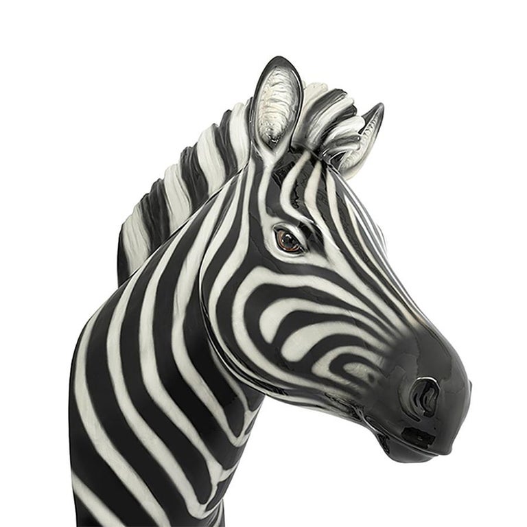 Wall Decoration zebra wall head made
in ceramic hand-painted.