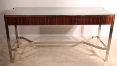 Zebra Wood and Chrome Writing Desk, ca. 1970’s