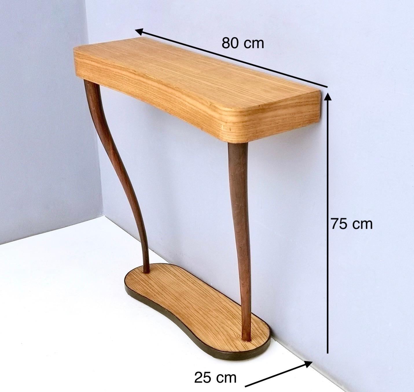 Midcentury Wood and Ebonized Wood Console Table, Italy 4