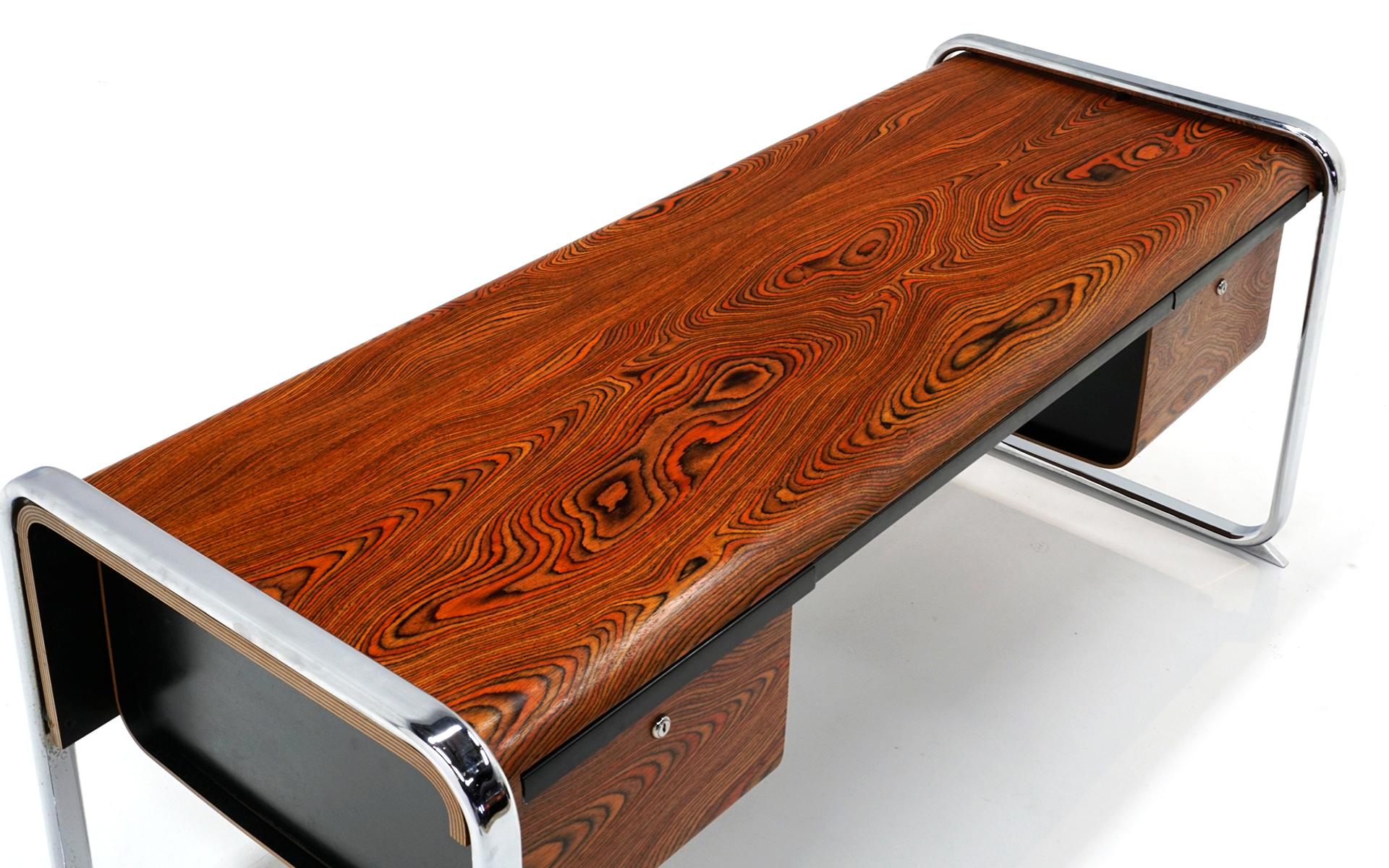 American Zebra Wood Desk by Peter Protzman for Herman Miller, Excellent Example