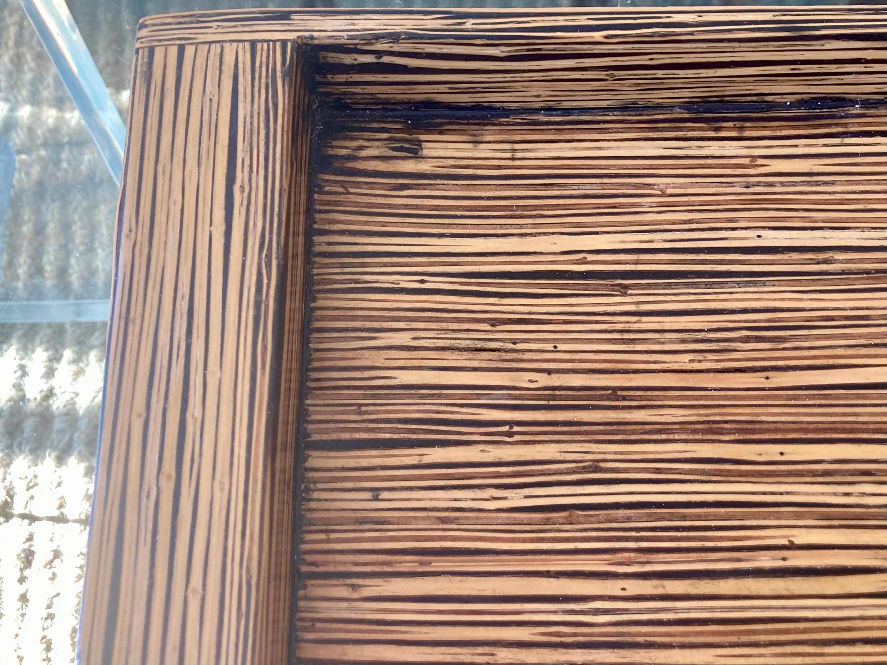 Zebra Wood Vintage Marquetry Tray For Sale 2
