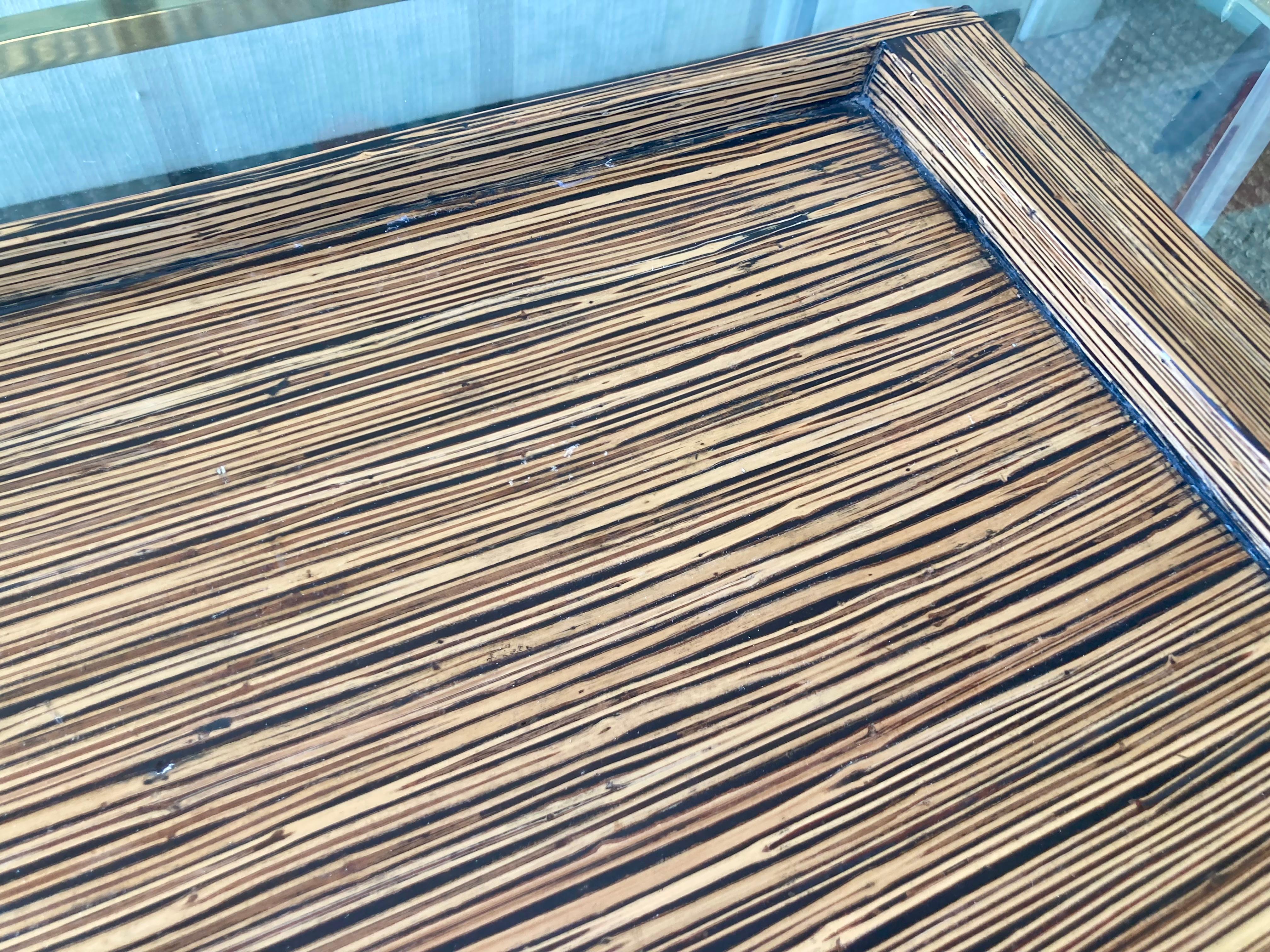 Zebra Wood Vintage Marquetry Tray For Sale 3