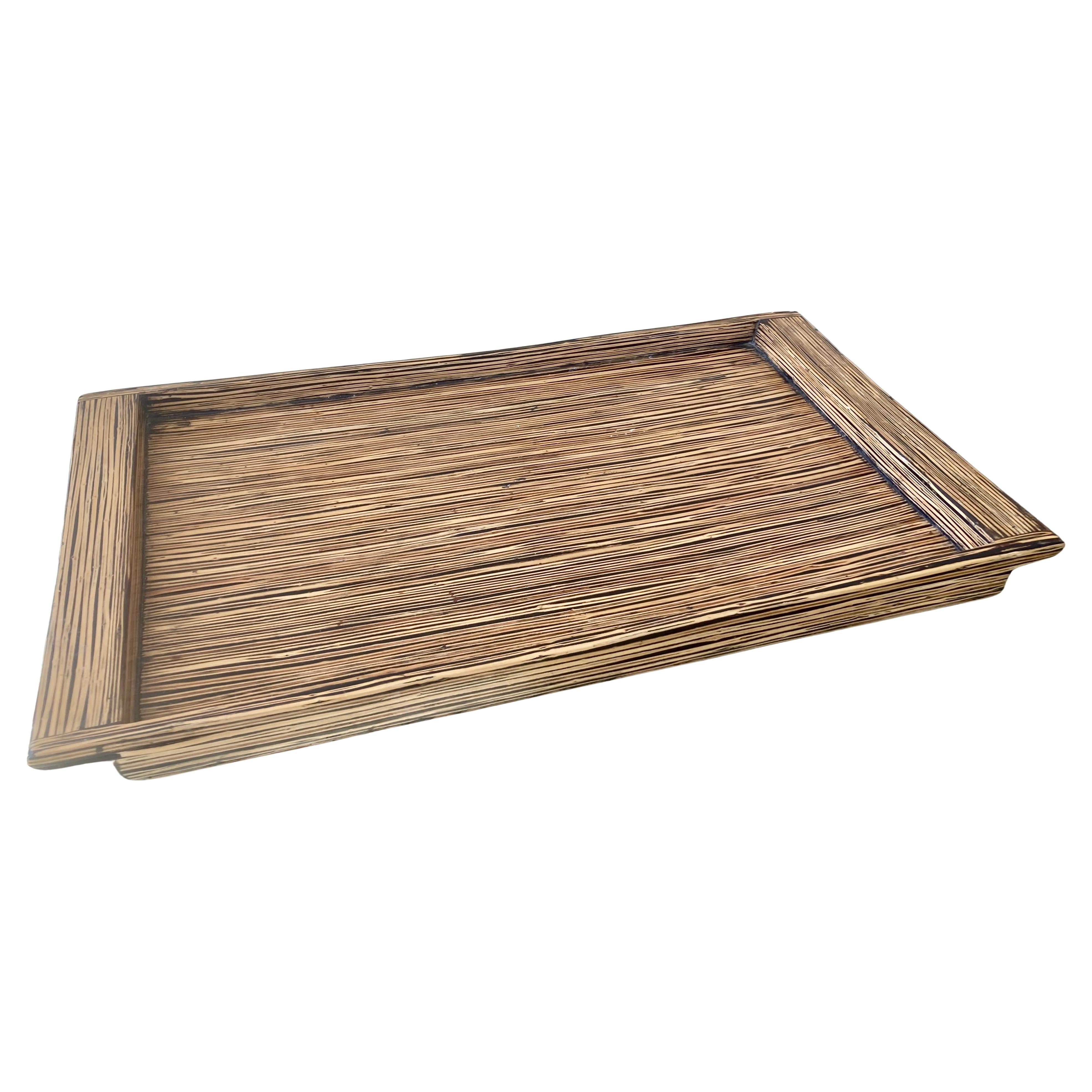 Zebra Wood Vintage Einlegearbeit Tablett