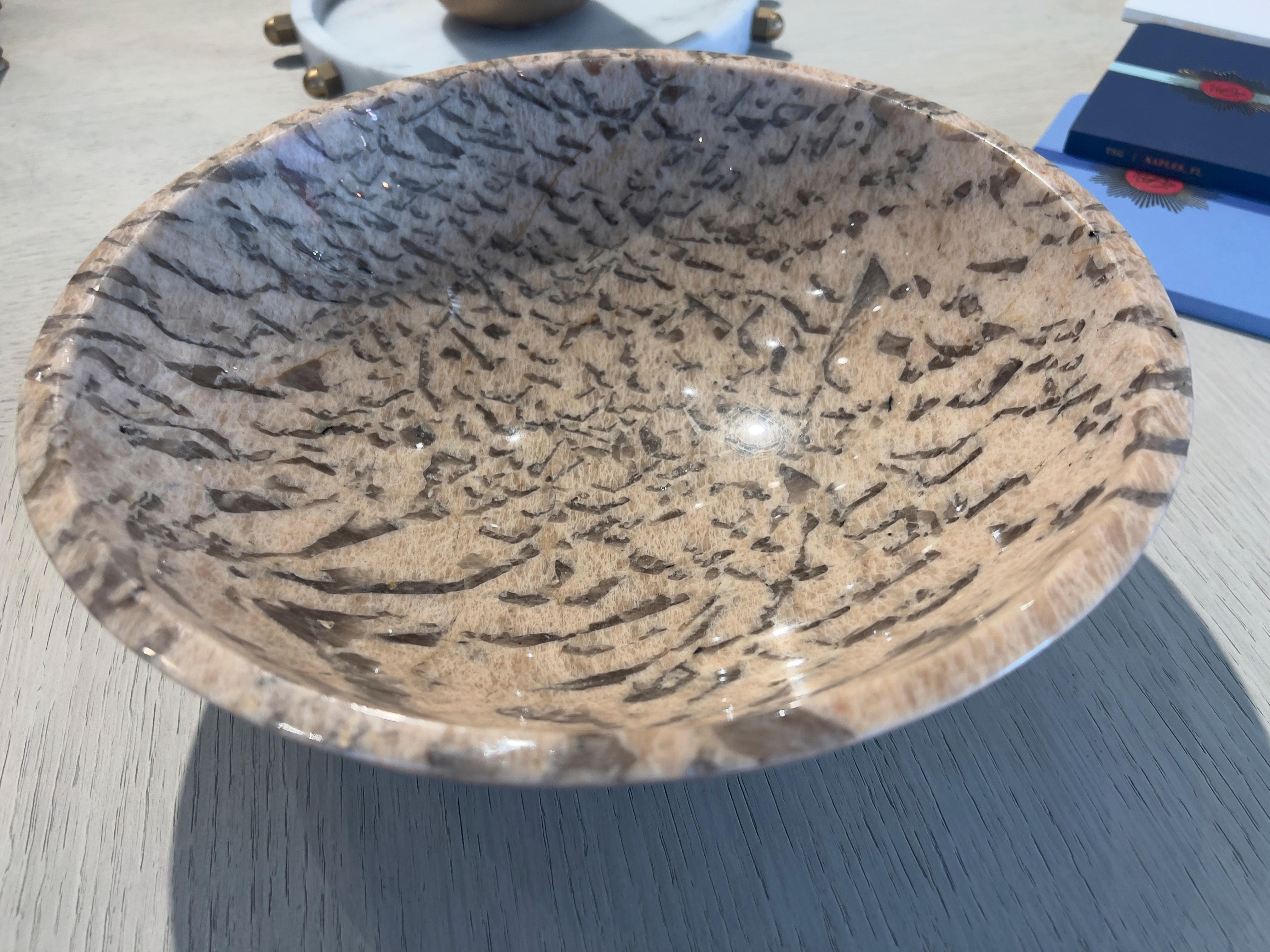 Malagasy Zebradorite Bowl from Madagascar Hand-Carved and Hand-Polished For Sale