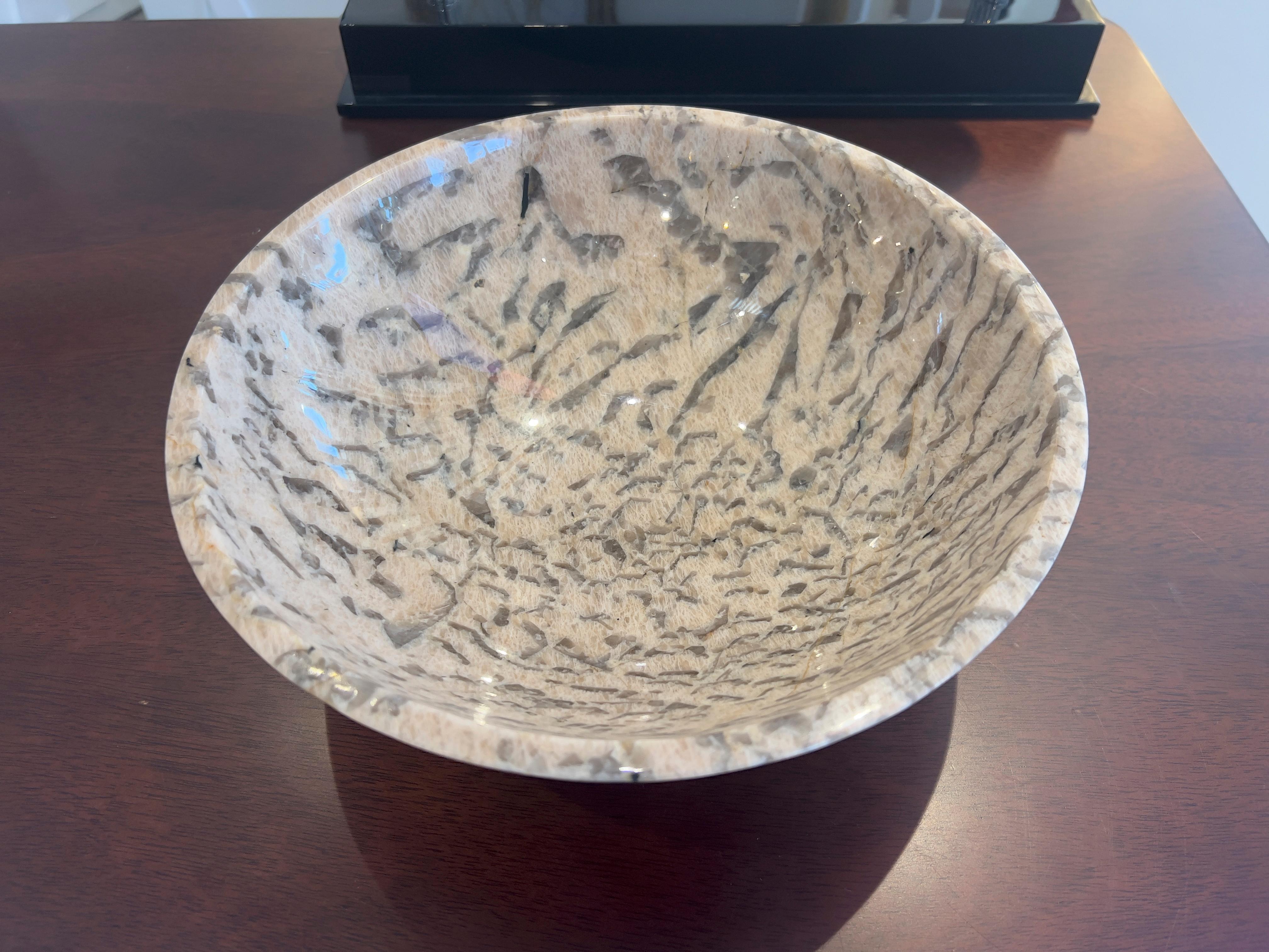 Zebradorite Bowl from Madagascar Hand-Carved and Hand-Polished In New Condition For Sale In Malibu, CA
