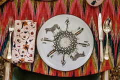 Zebras Porcelain Dinner Plate by Vito Nesta for Les-Ottomans