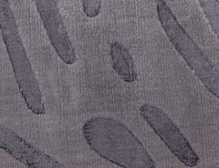 "Zebrato" Contemporary Abstract Animal-Print Slate Gray Banana Silk Carpet