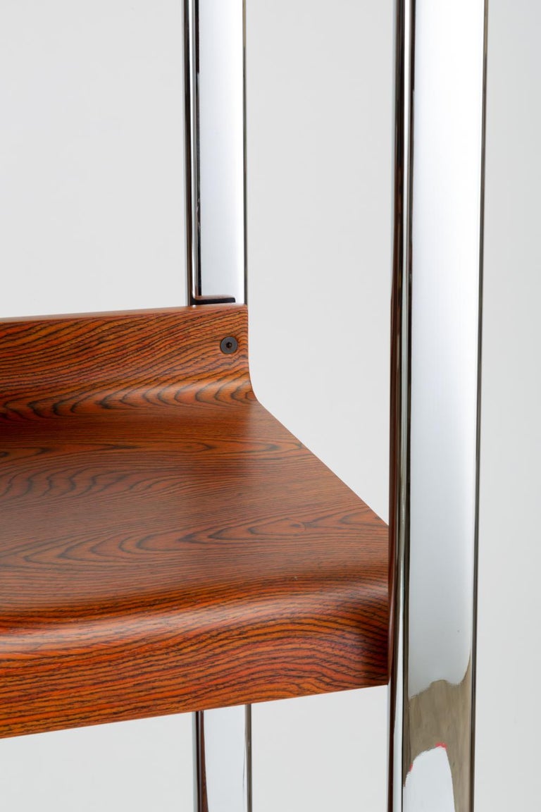 Zebrawood and Chrome Bookshelf by Peter Protzmann for Herman Miller at