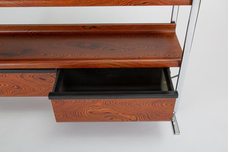 Zebrawood and Chrome Bookshelf by Peter Protzmann for Herman Miller at