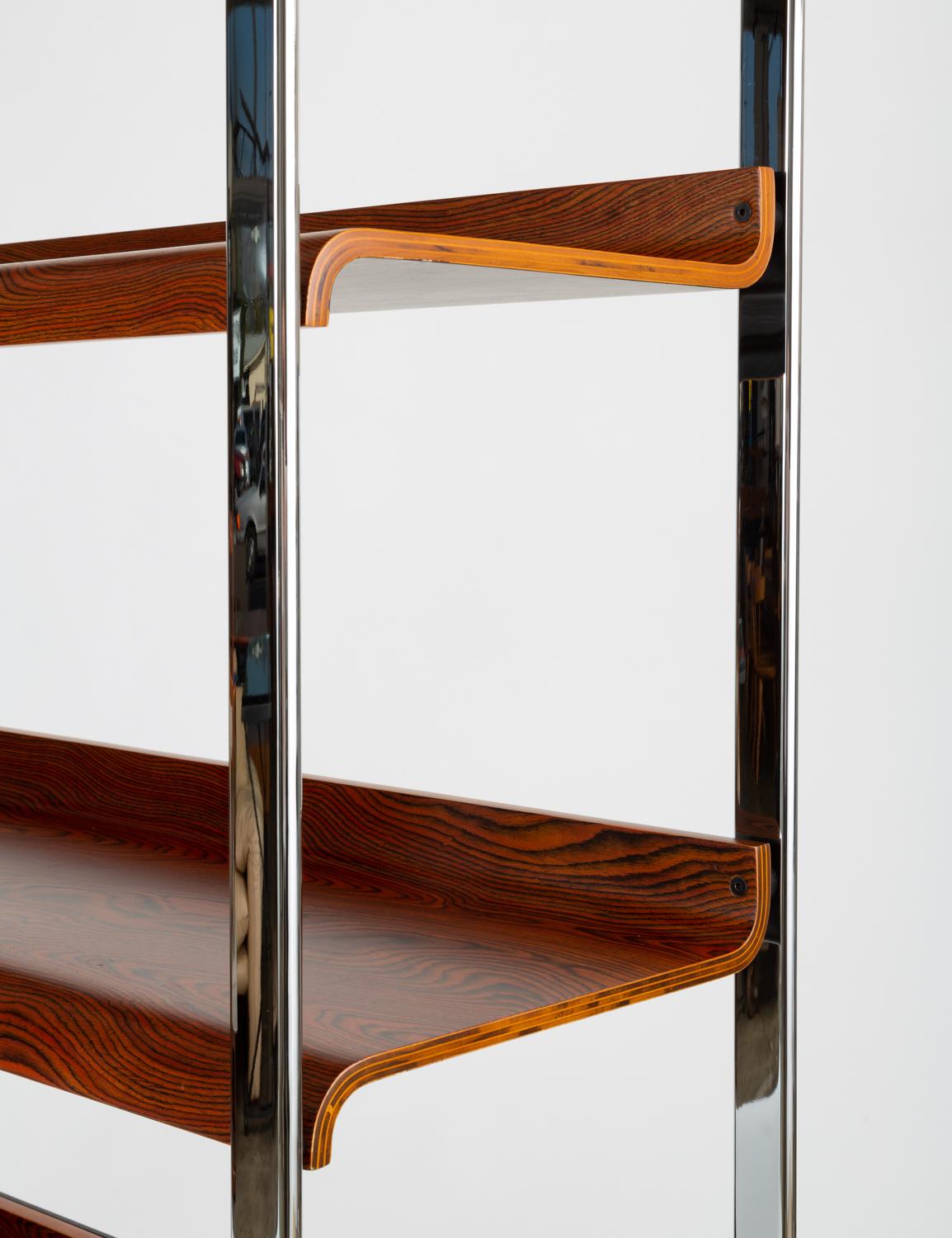 Late 20th Century Zebrawood and Chrome Bookshelf by Peter Protzmann for Herman Miller