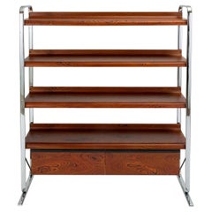 Vintage Zebrawood and Chrome Bookshelf by Peter Protzmann for Herman Miller