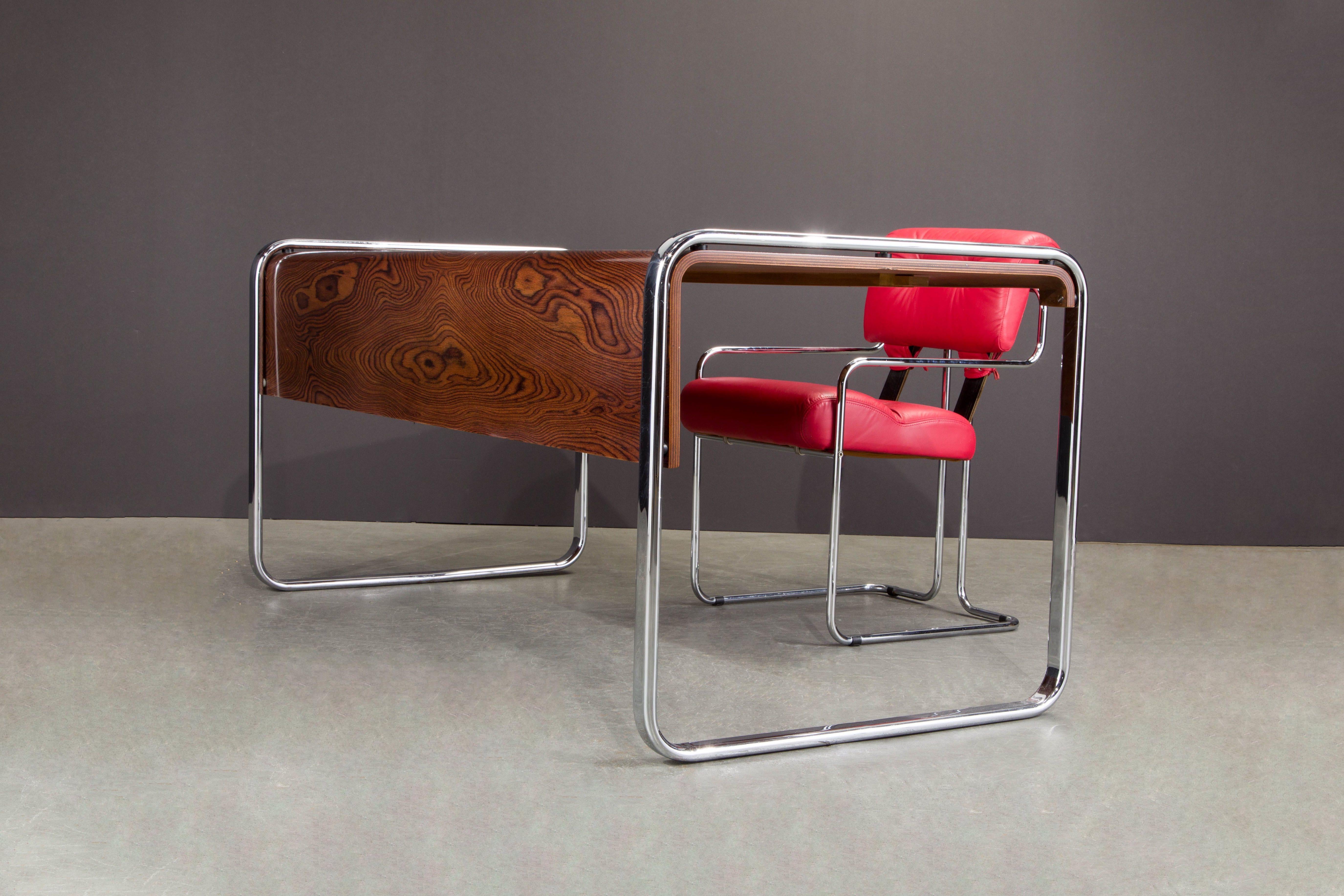 Zebrawood and Chrome Desk by Peter Protzmann for Herman Miller, circa 1970s 8