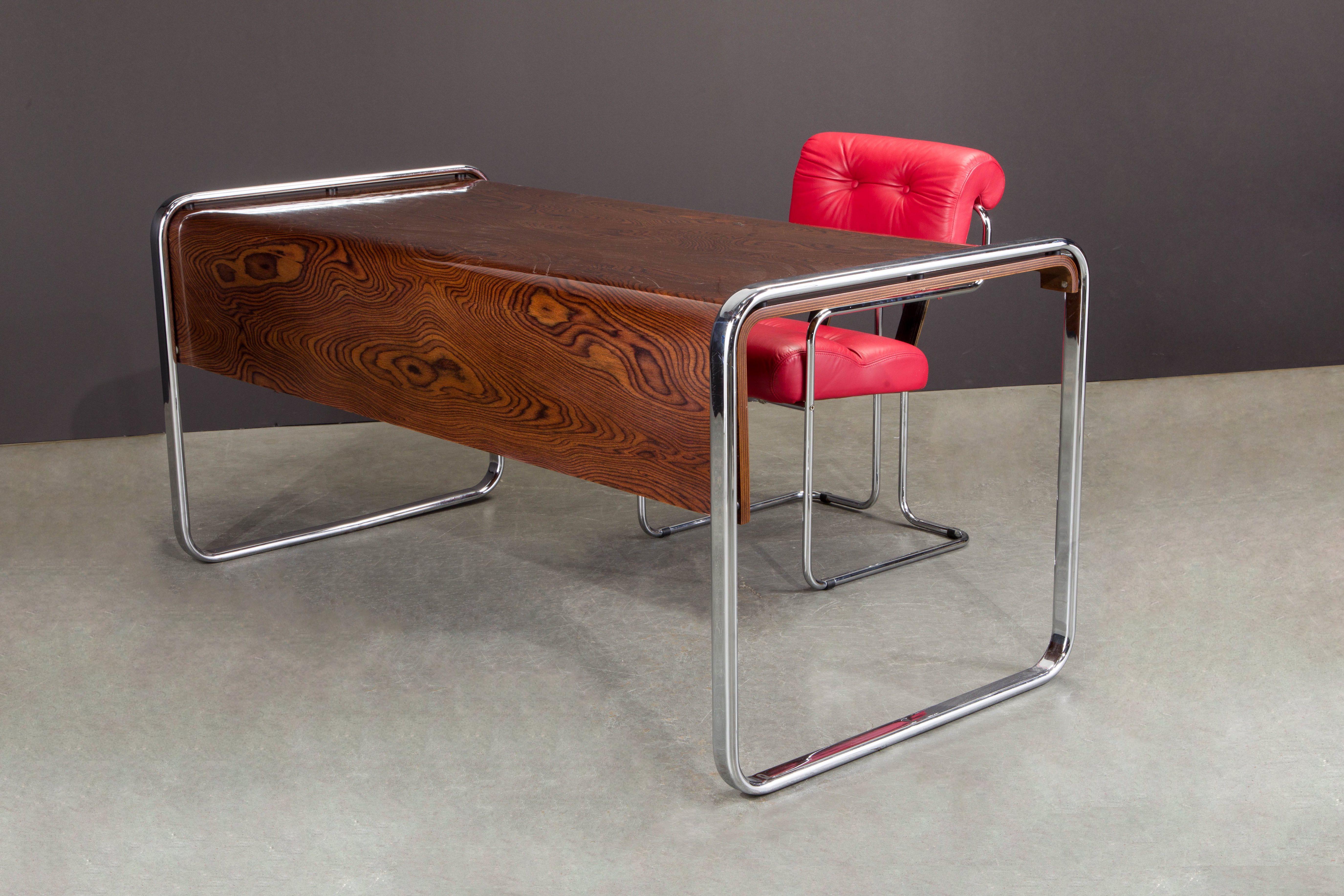 Zebrawood and Chrome Desk by Peter Protzmann for Herman Miller, circa 1970s  9