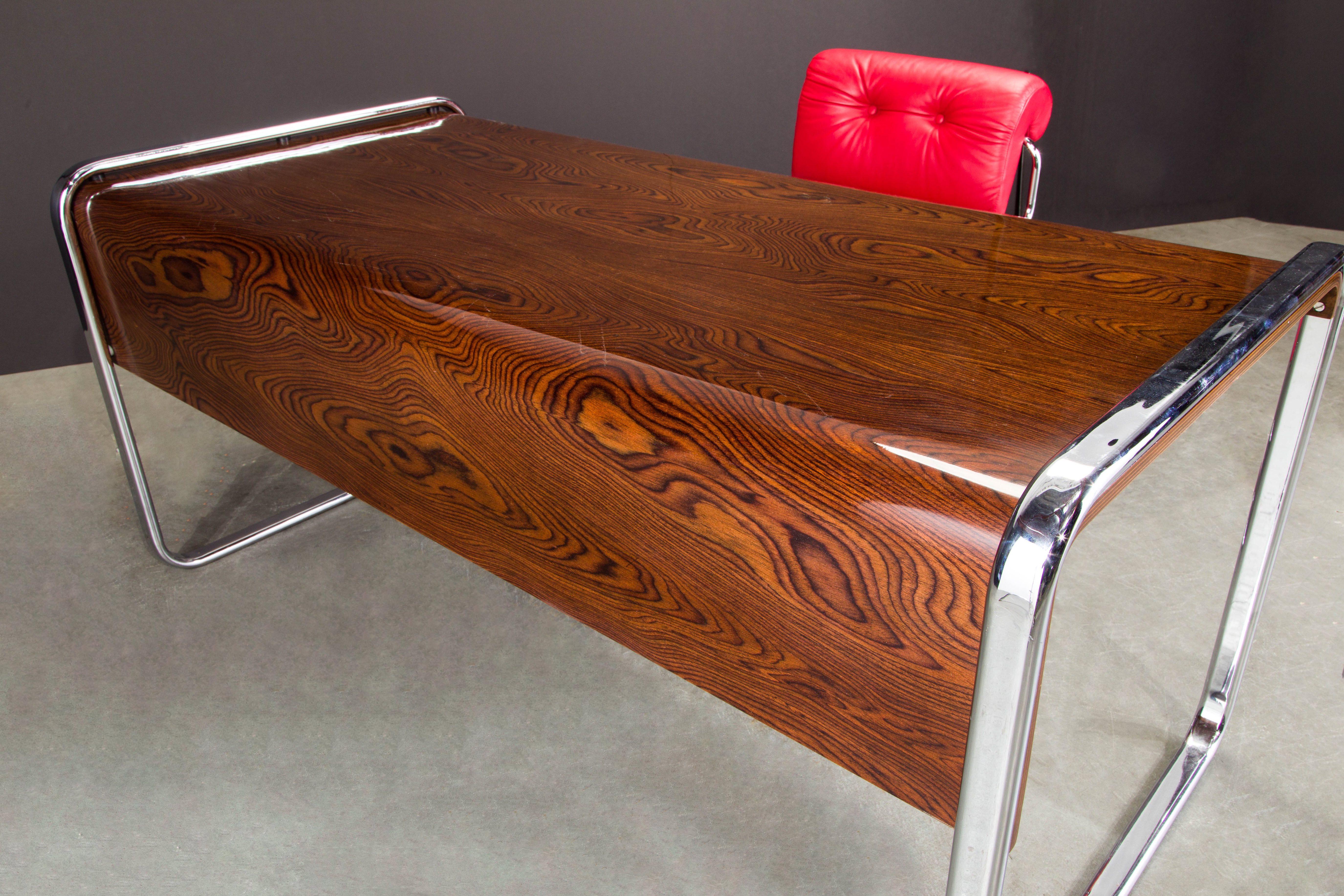 Zebrawood and Chrome Desk by Peter Protzmann for Herman Miller, circa 1970s  10