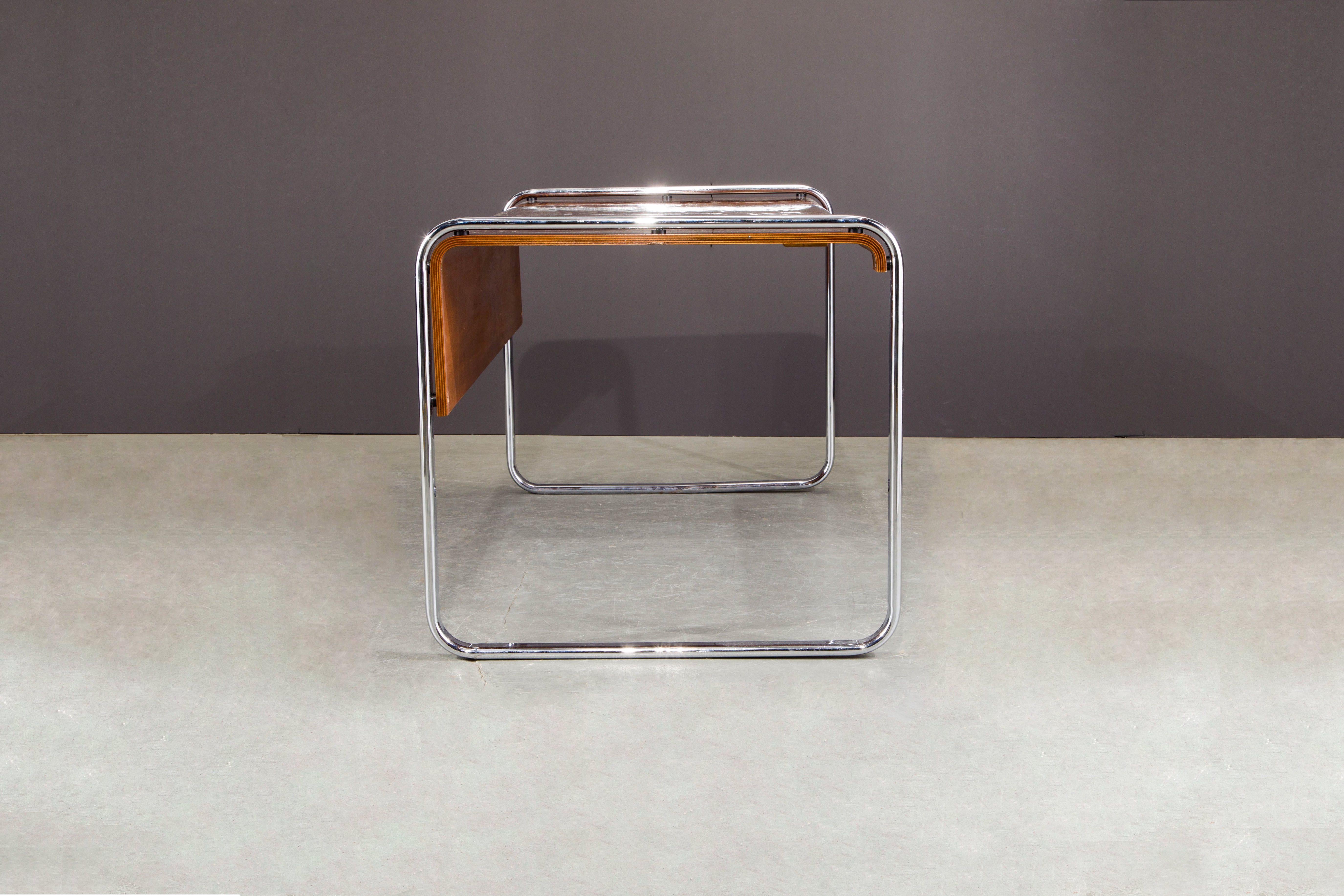 Zebrawood and Chrome Desk by Peter Protzmann for Herman Miller, circa 1970s In Excellent Condition In Los Angeles, CA
