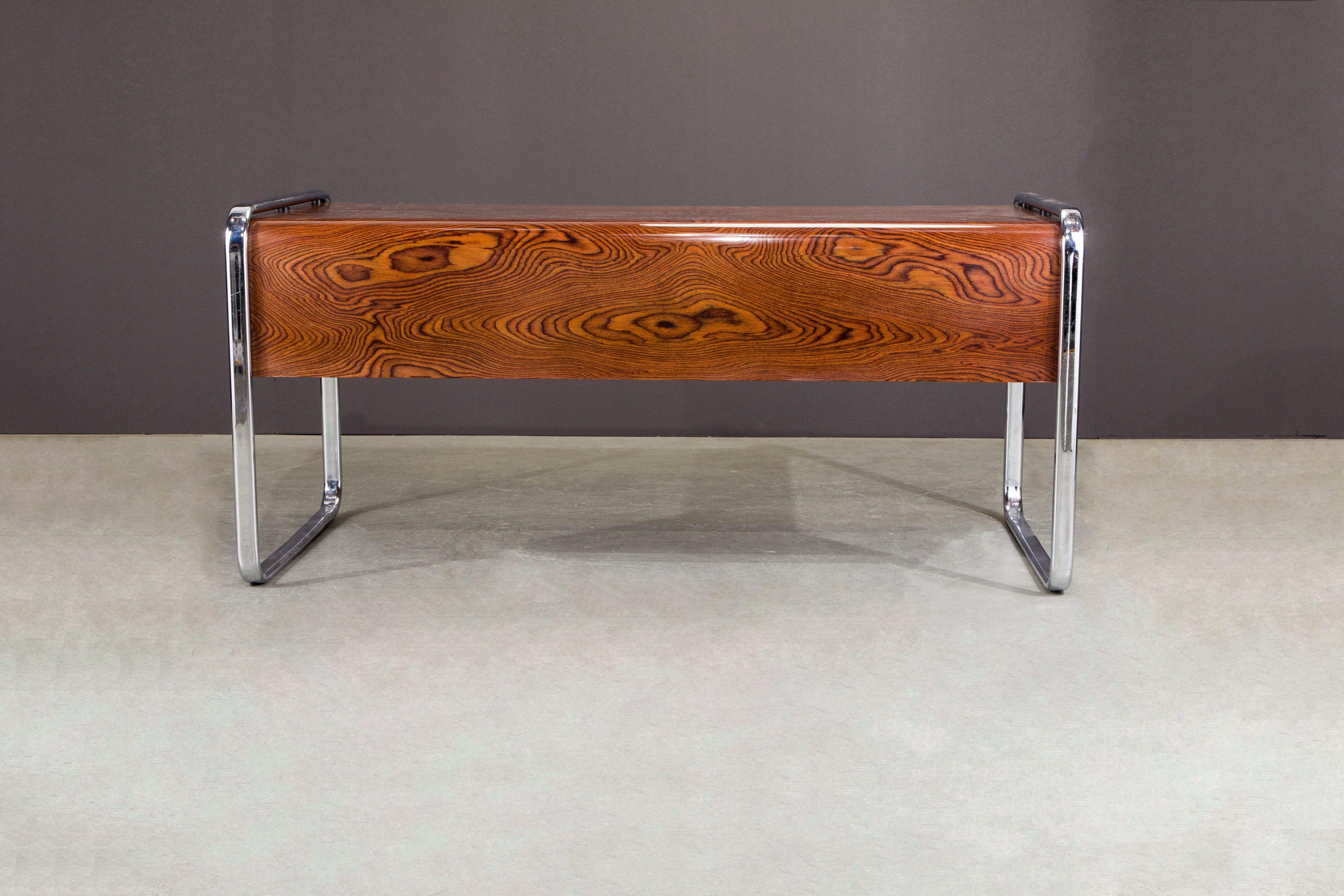 Zebrawood and Chrome Desk by Peter Protzmann for Herman Miller, circa 1970s  2
