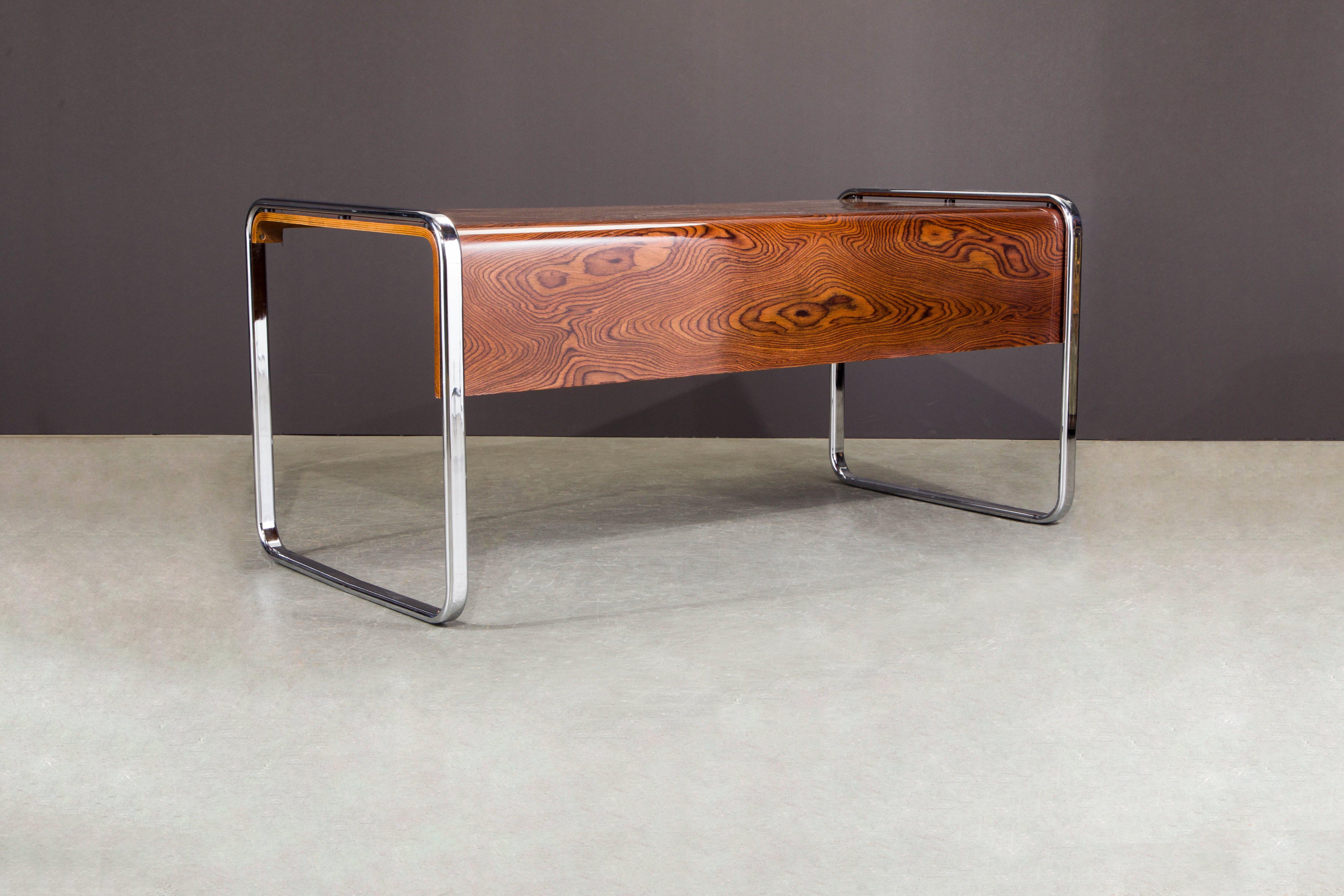 Zebrawood and Chrome Desk by Peter Protzmann for Herman Miller, circa 1970s  3