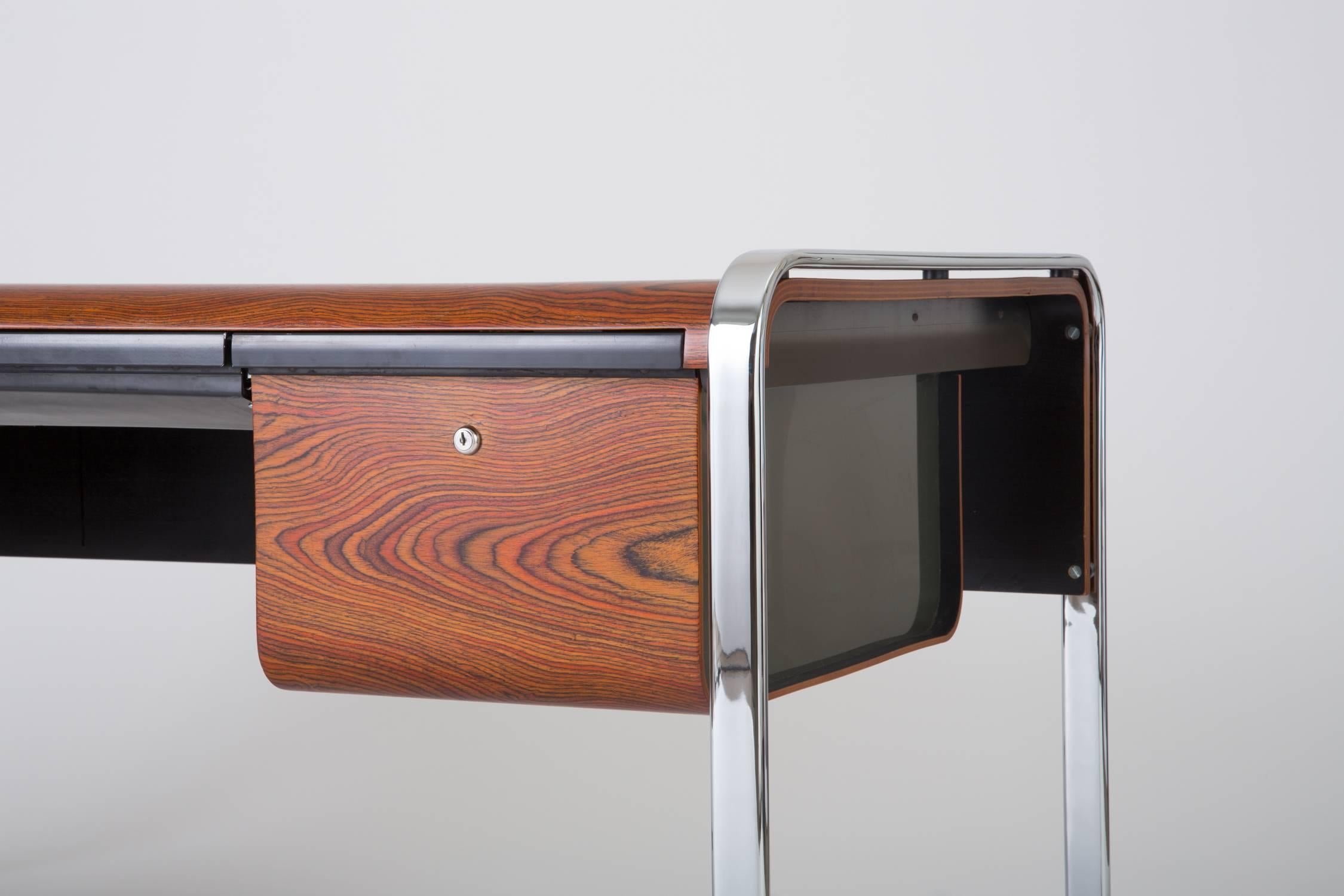 Zebrawood and Chrome Executive Desk by Peter Protzman for Herman Miller 6