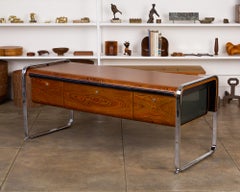 Zebrawood and Chrome Office Credenza by Peter Protzman for Herman Miller