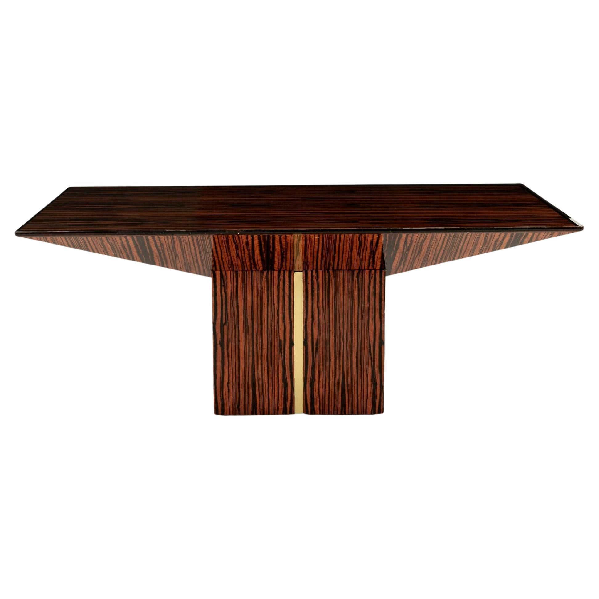 Zebrawood Lacquered Dining Table