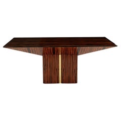 Vintage Zebrawood Lacquered Dining Table