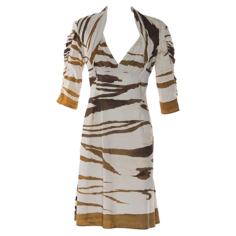 Roberto Cavalli Zebrine dress size 46 For Sale