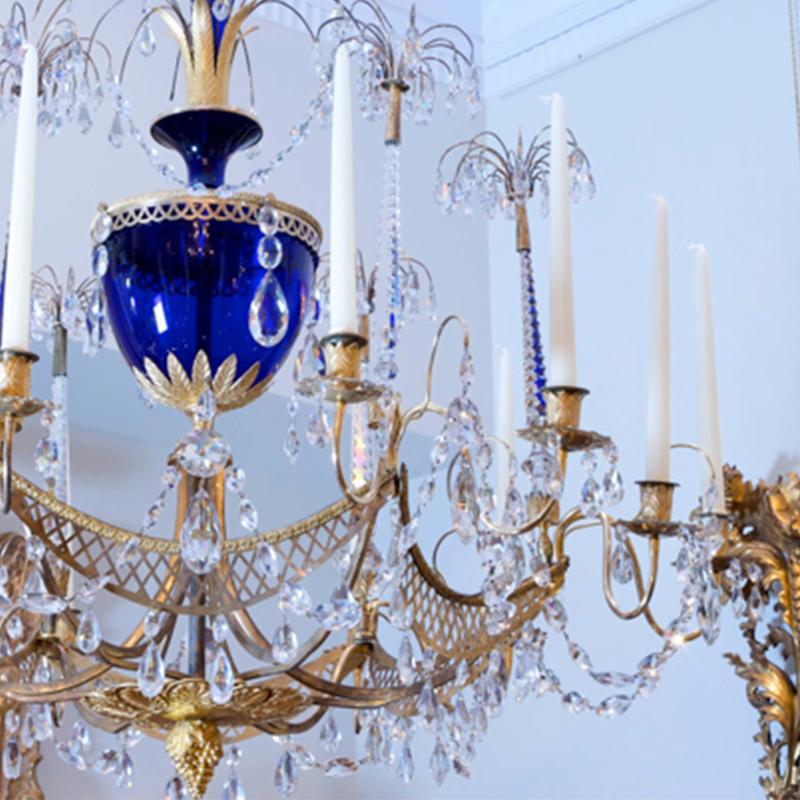 Zech Crystal and Gilt Bronze Chandelier In Good Condition For Sale In Vancouver, BC