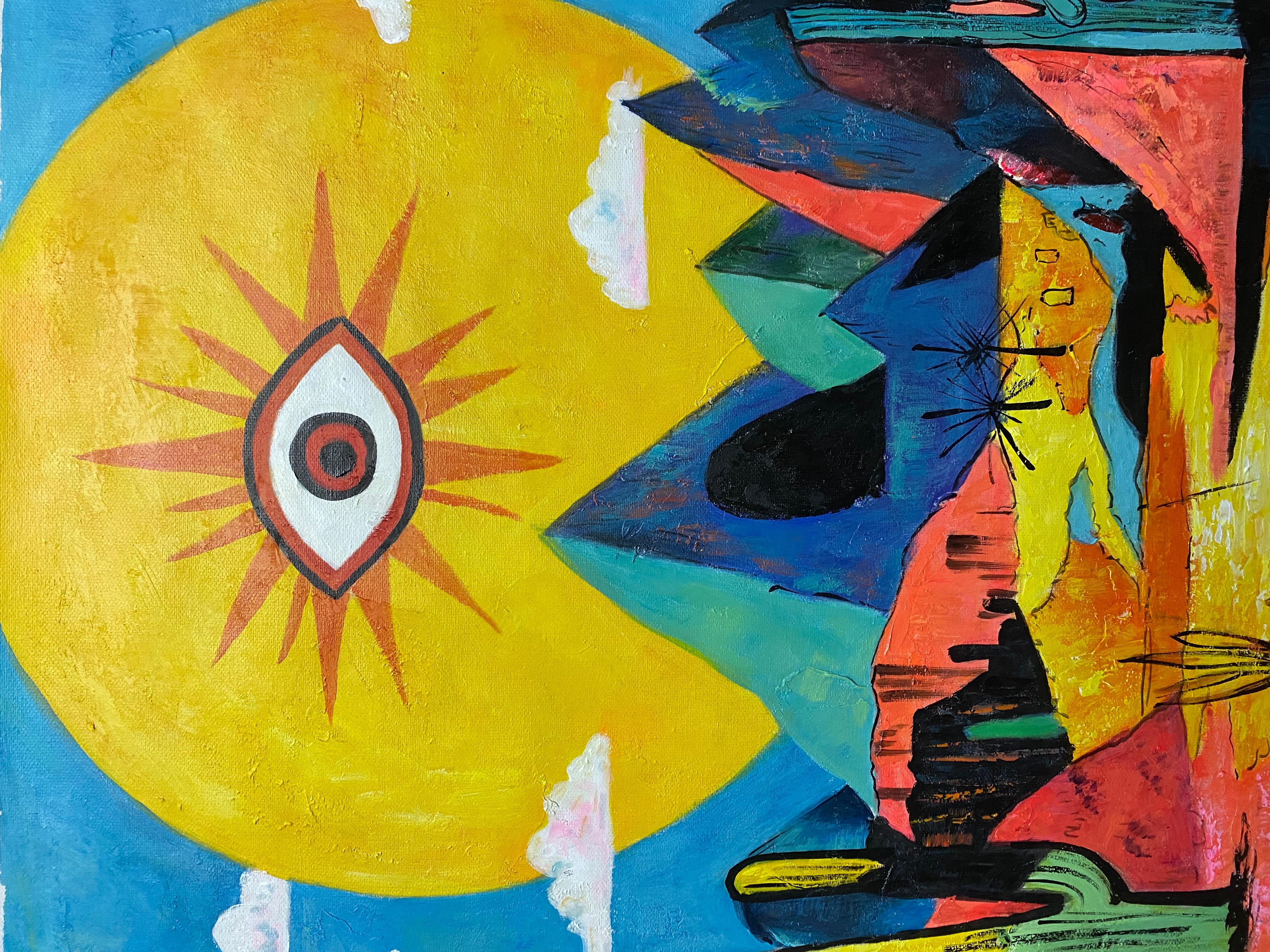 IMMER ÜBER DIR (Braun), Figurative Painting, von ZEE
