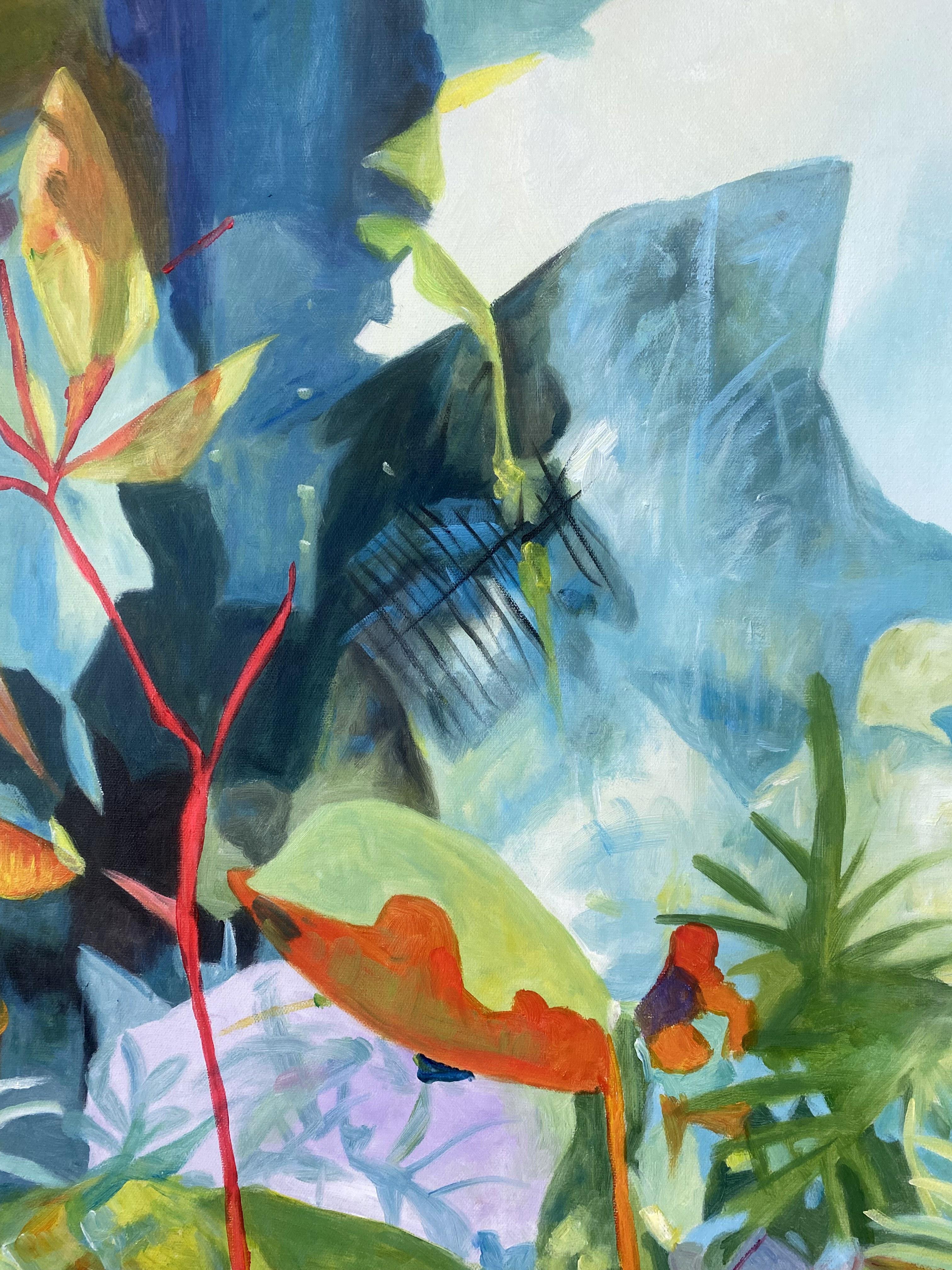 FLORAL ILLUSION - Gray Figurative Painting by ZEE