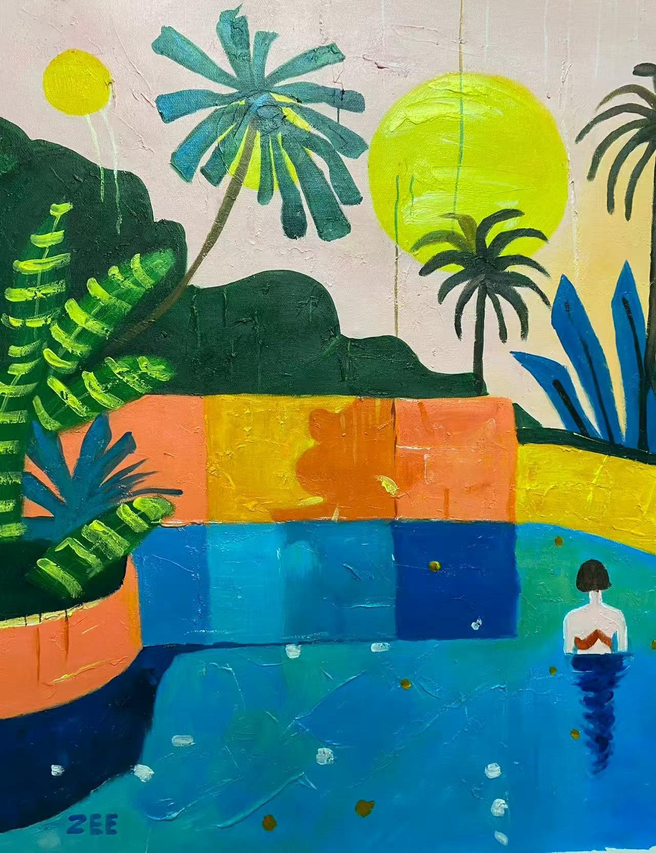 PALM HOUSE - Painting by ZEE