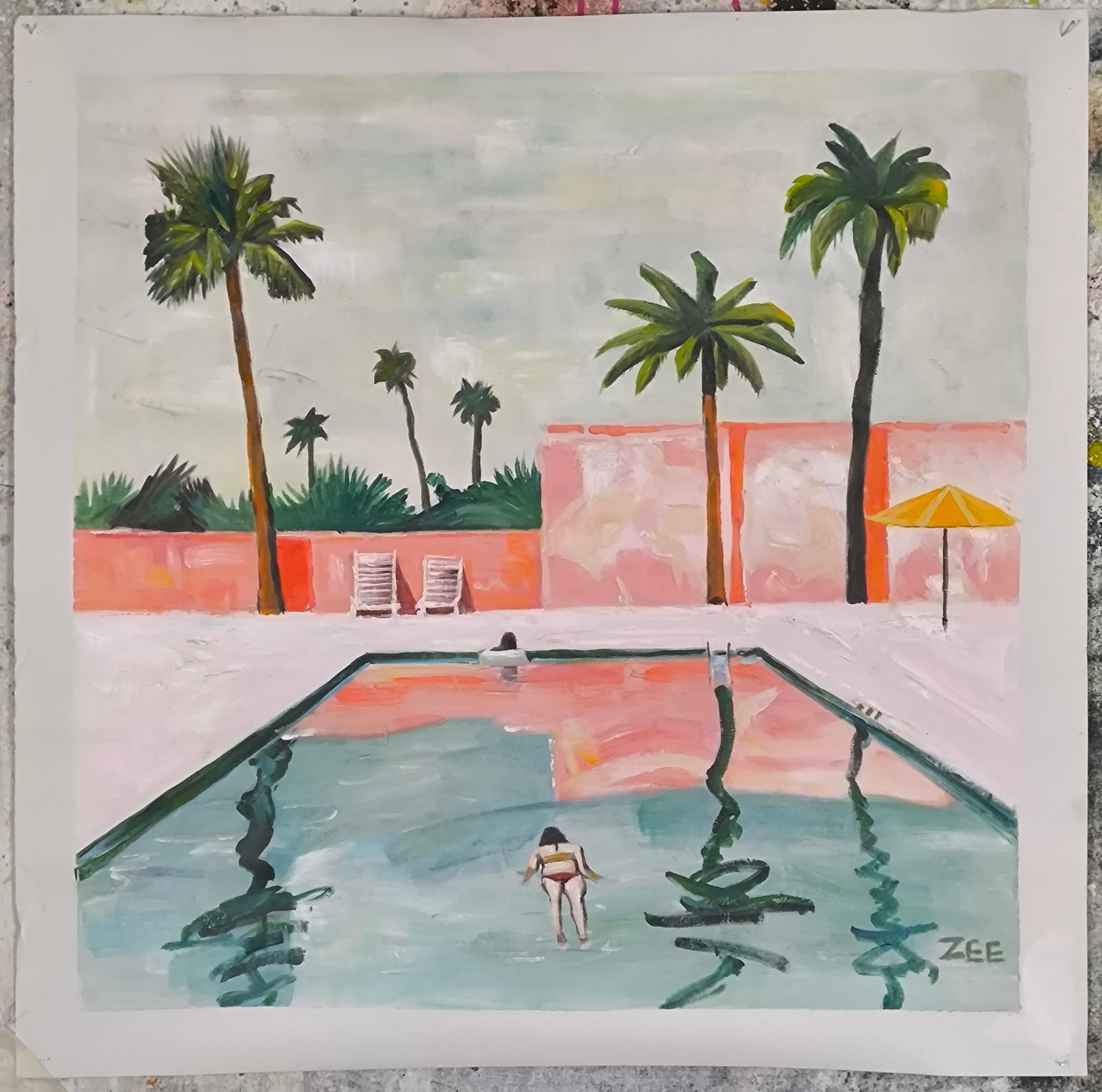 PALMENHAUS (Postmoderne), Painting, von ZEE