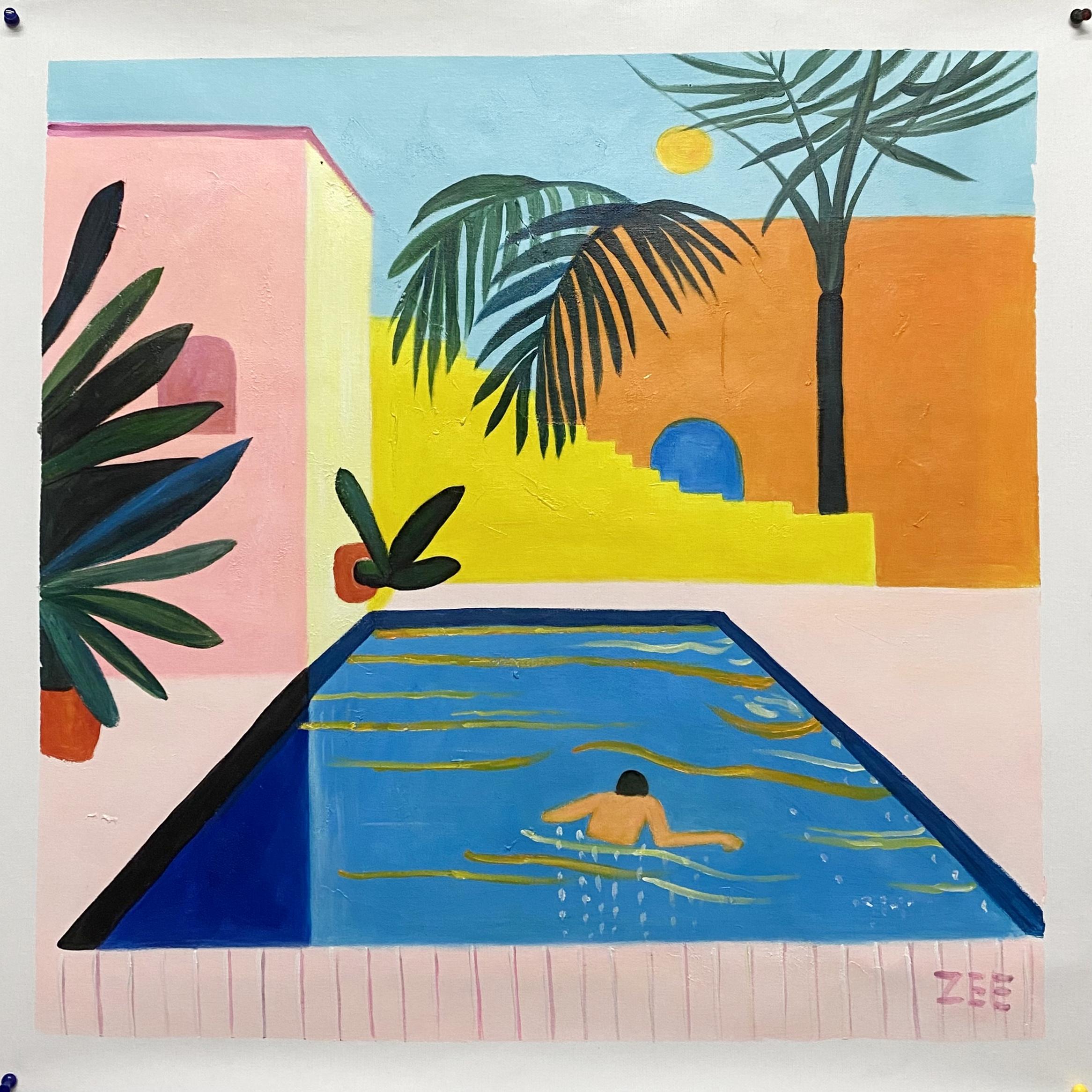 SONNENAUFGANG IM SCHWIMMBAD im Angebot 1