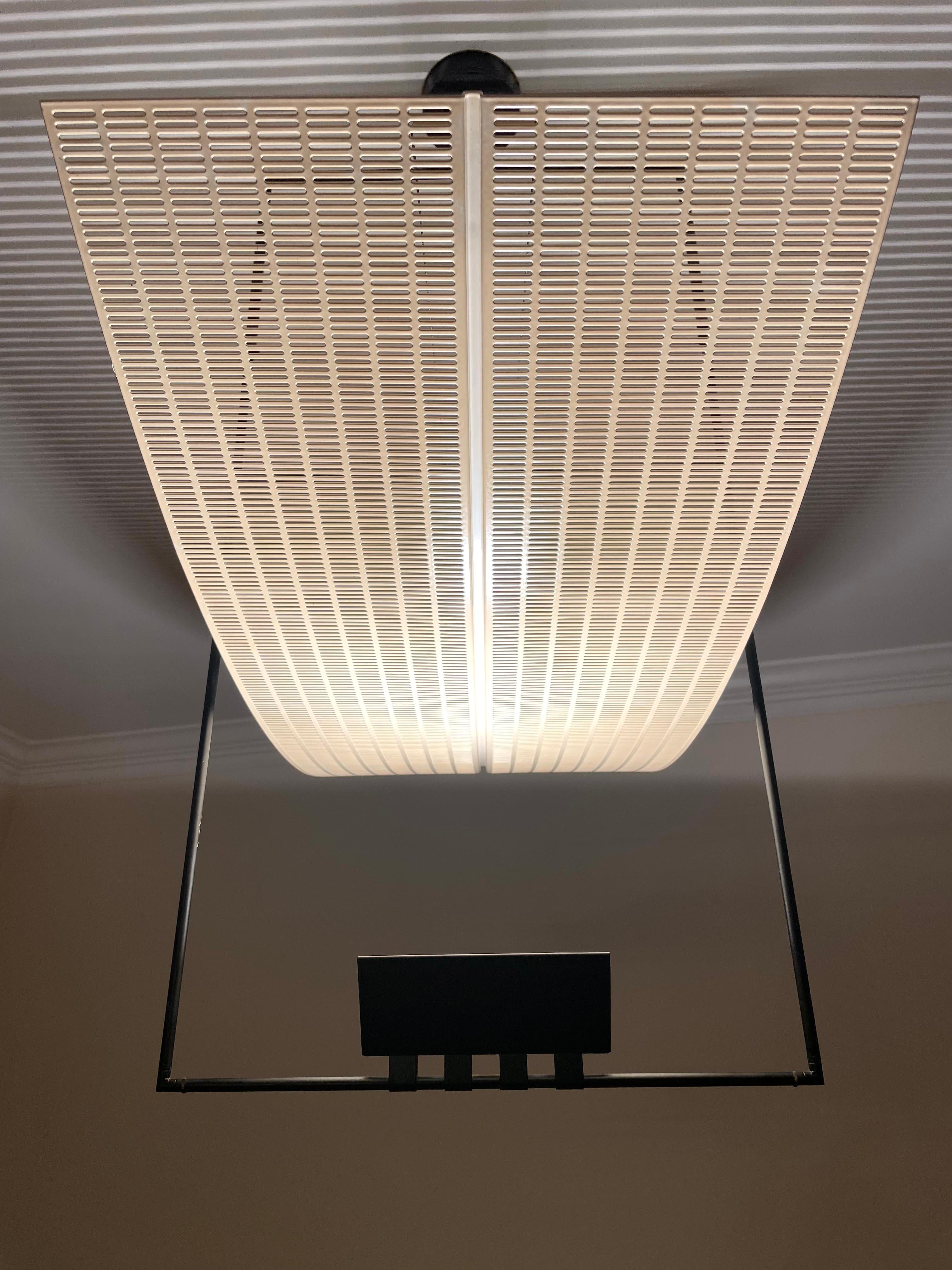 Steel Zefiro Hanging lamp designed by Mario Botta for Artemide