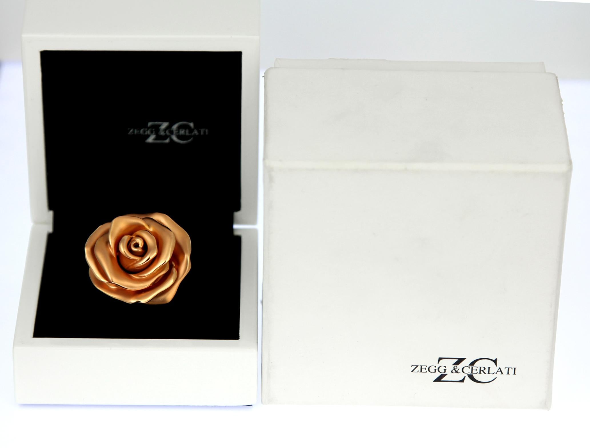 Zegg & Cerlati Designer 'Monaco' Rose Ring with Perfume in 18K Rose Gold For Sale 2