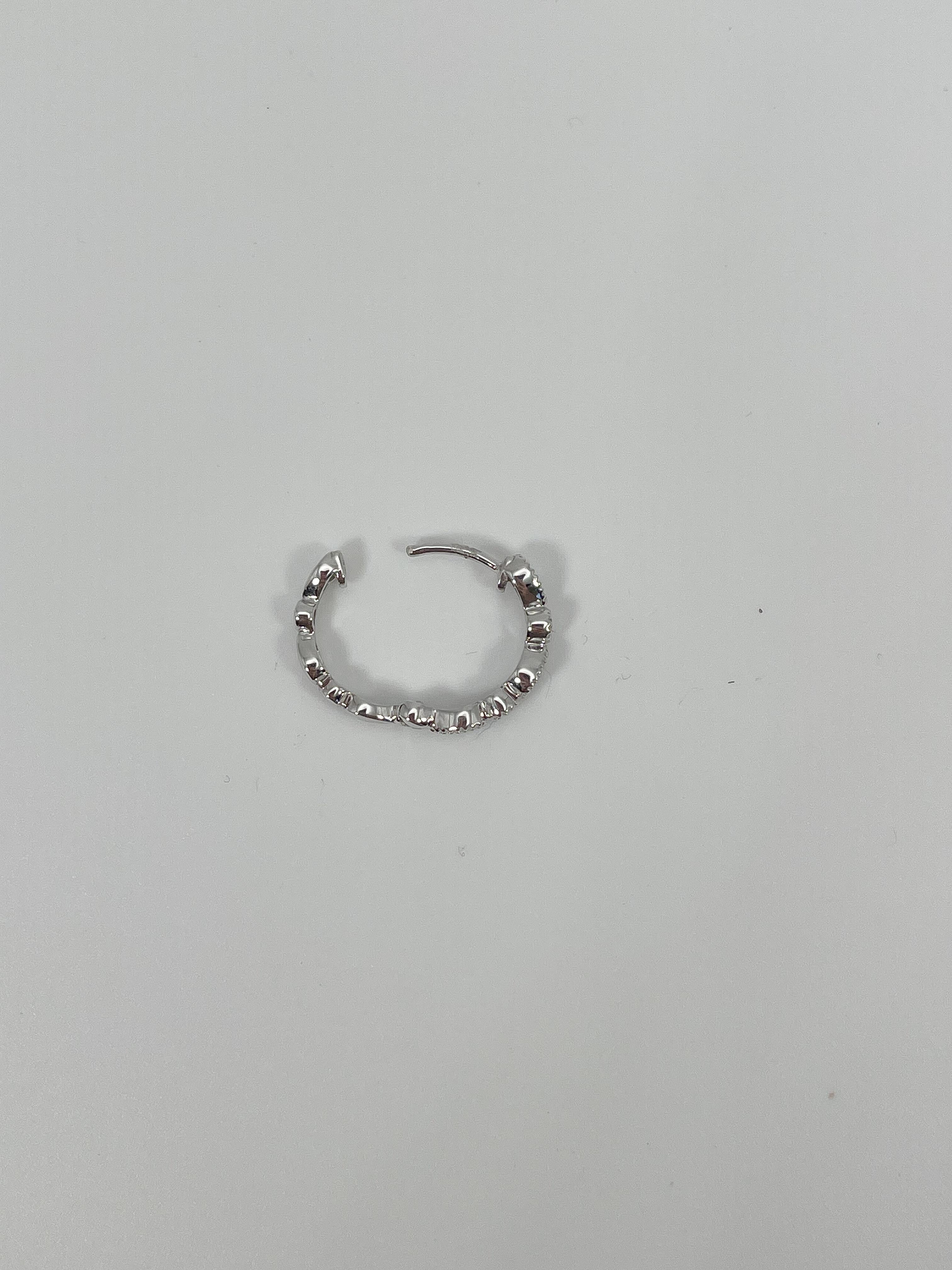Women's Zeghani 14K White Gold .24 CTW Diamond Huggie Hoop Earrings For Sale