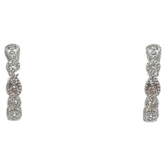 Zeghani 14K White Gold .24 CTW Diamond Huggie Hoop Earrings
