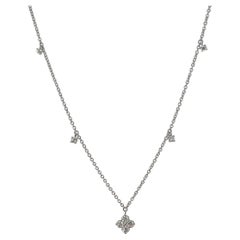 Zeghani Collier pendentif et goutte de diamant en or blanc 14K de 0,32 CTW