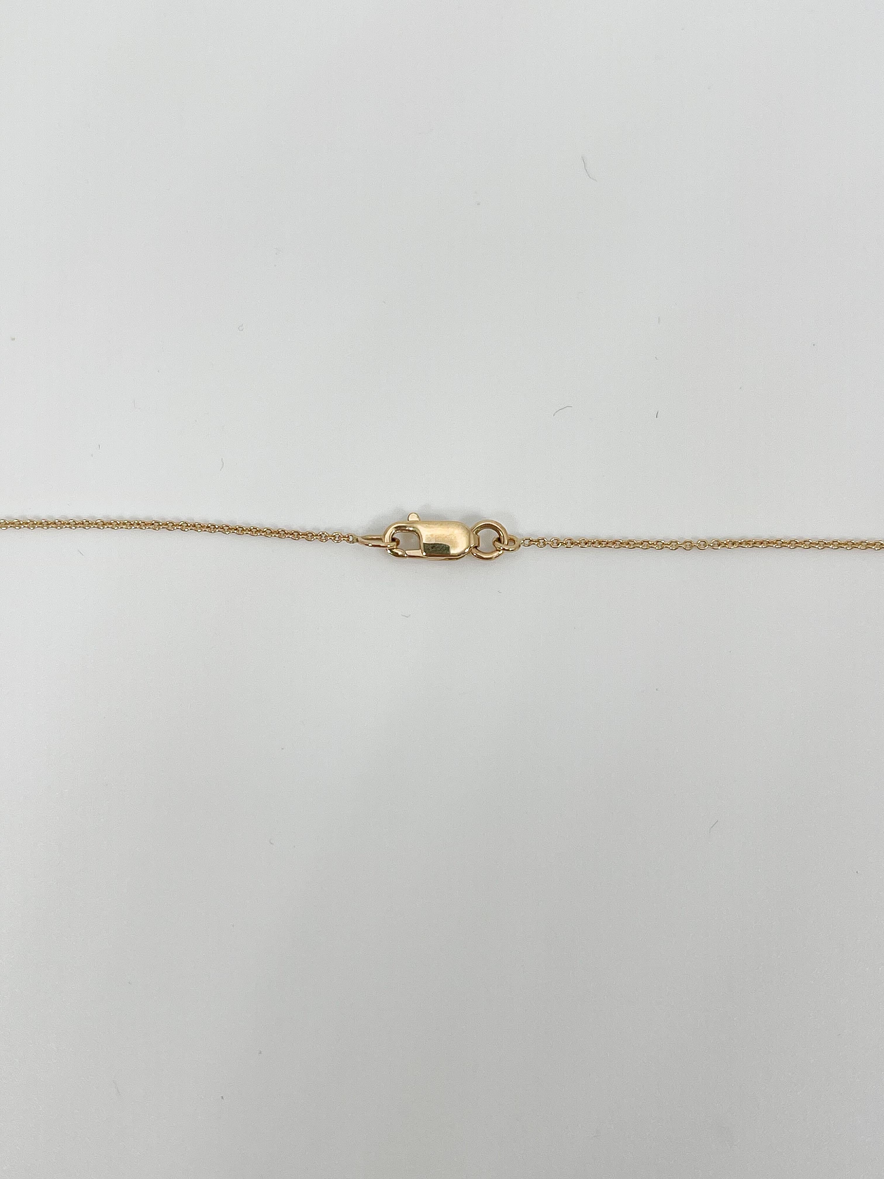 Women's Zeghani 14K Yellow Gold .10 CTW Diamond Heart Disc Necklace For Sale