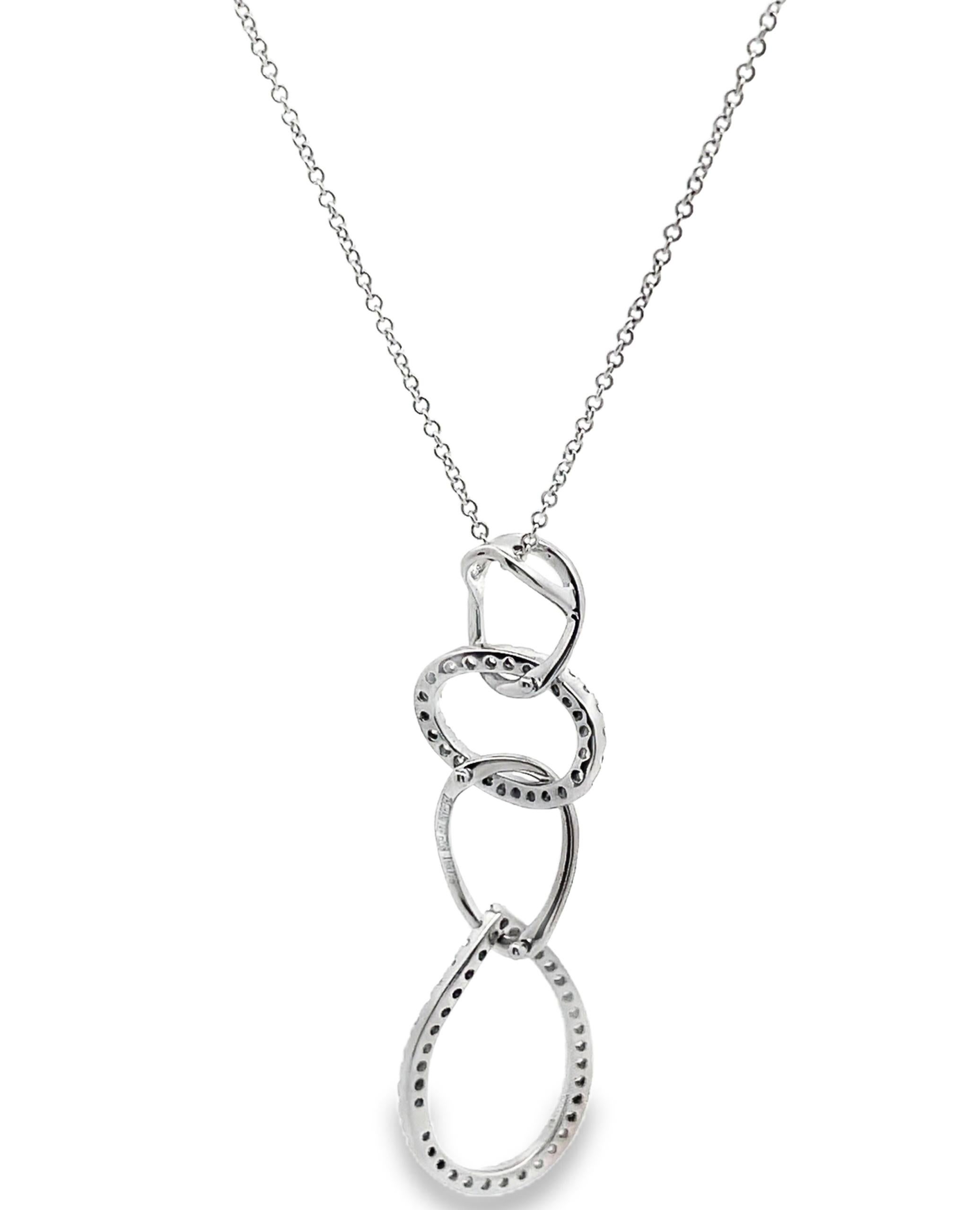 Contemporaneo Zeghani ZP161 Collana con ciondolo a incastro in oro bianco 14K con diamanti da 0,38 carati in vendita