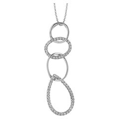 Zeghani ZP161 Collana con ciondolo a incastro in oro bianco 14K con diamanti da 0,38 carati