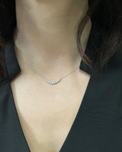 Zeghani ZP830 14K White Gold Necklace 0.51 Carats Round Natural Diamonds