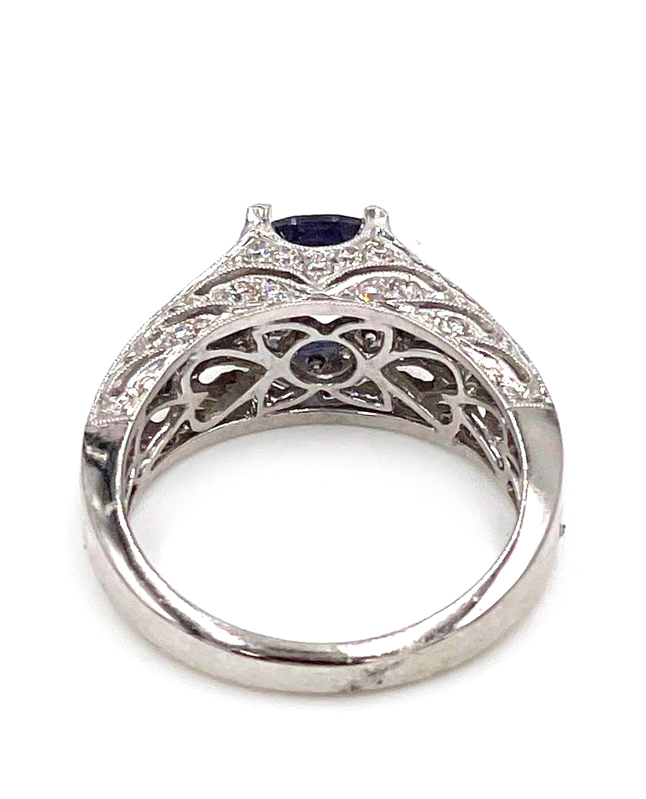 Zeghani ZR201 Ring with Diamonds and Iolite In New Condition For Sale In Old Tappan, NJ