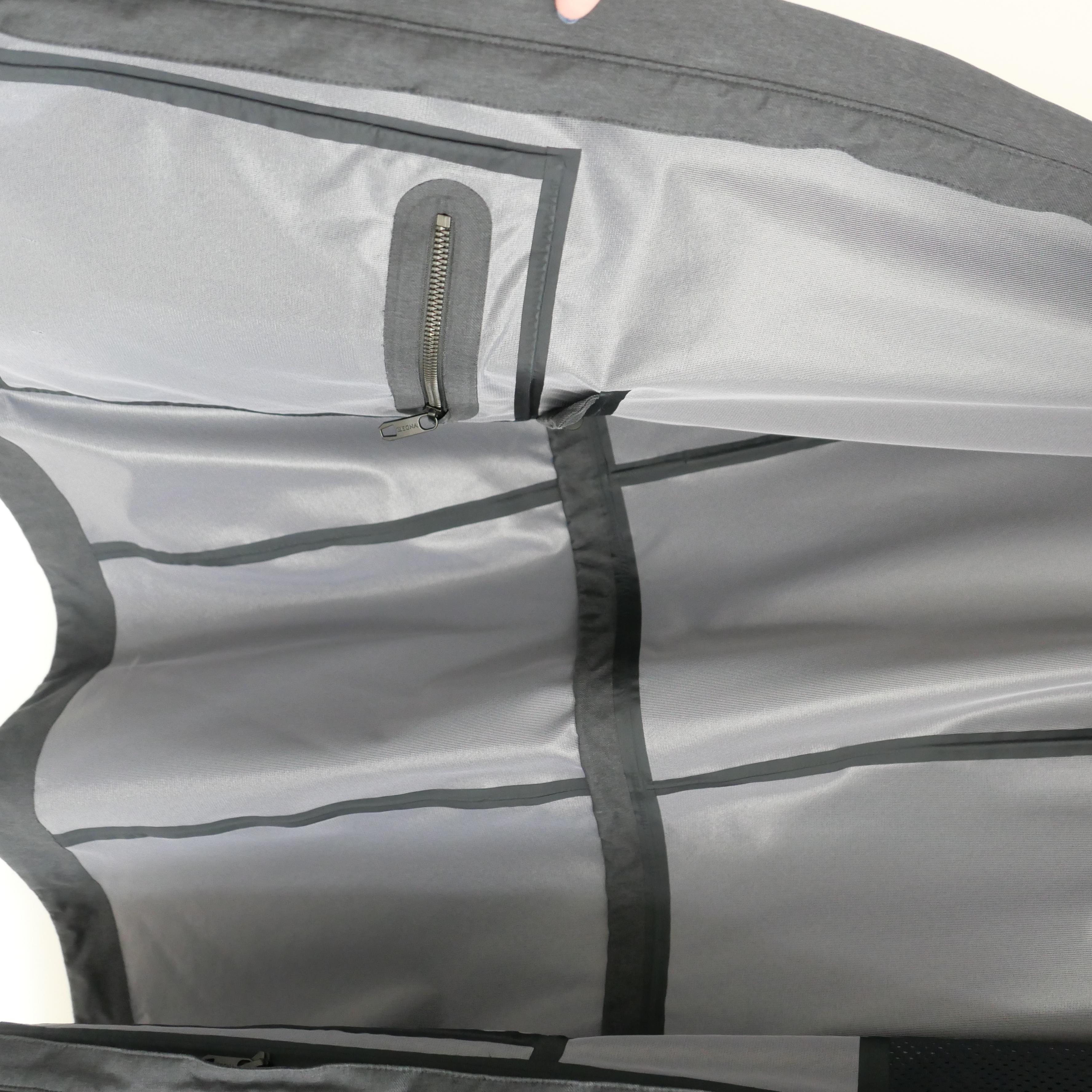 Zegna Nero 2 in 1 Soft Shell Anorak Puffer Coat Jacket in vendita 4