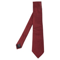 Zegna Burgundy Patterned Silk Jacquard Tie