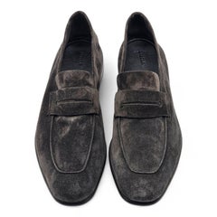Zegna L'Asola Penny Loafers Suede in Brown