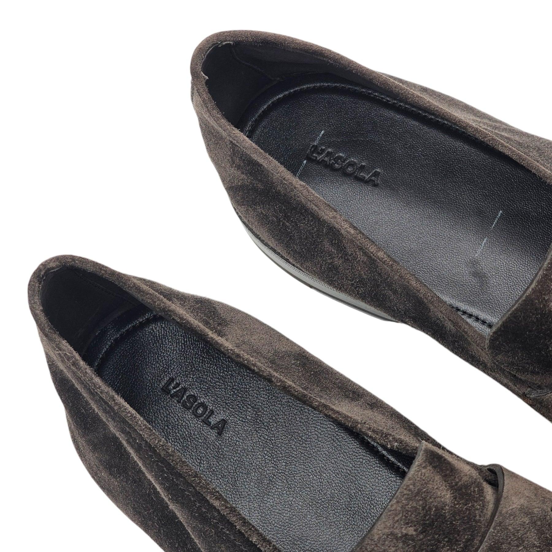 Zegna L'Asola Penny Loafers Suede in Brown In New Condition For Sale In Los Angeles, CA