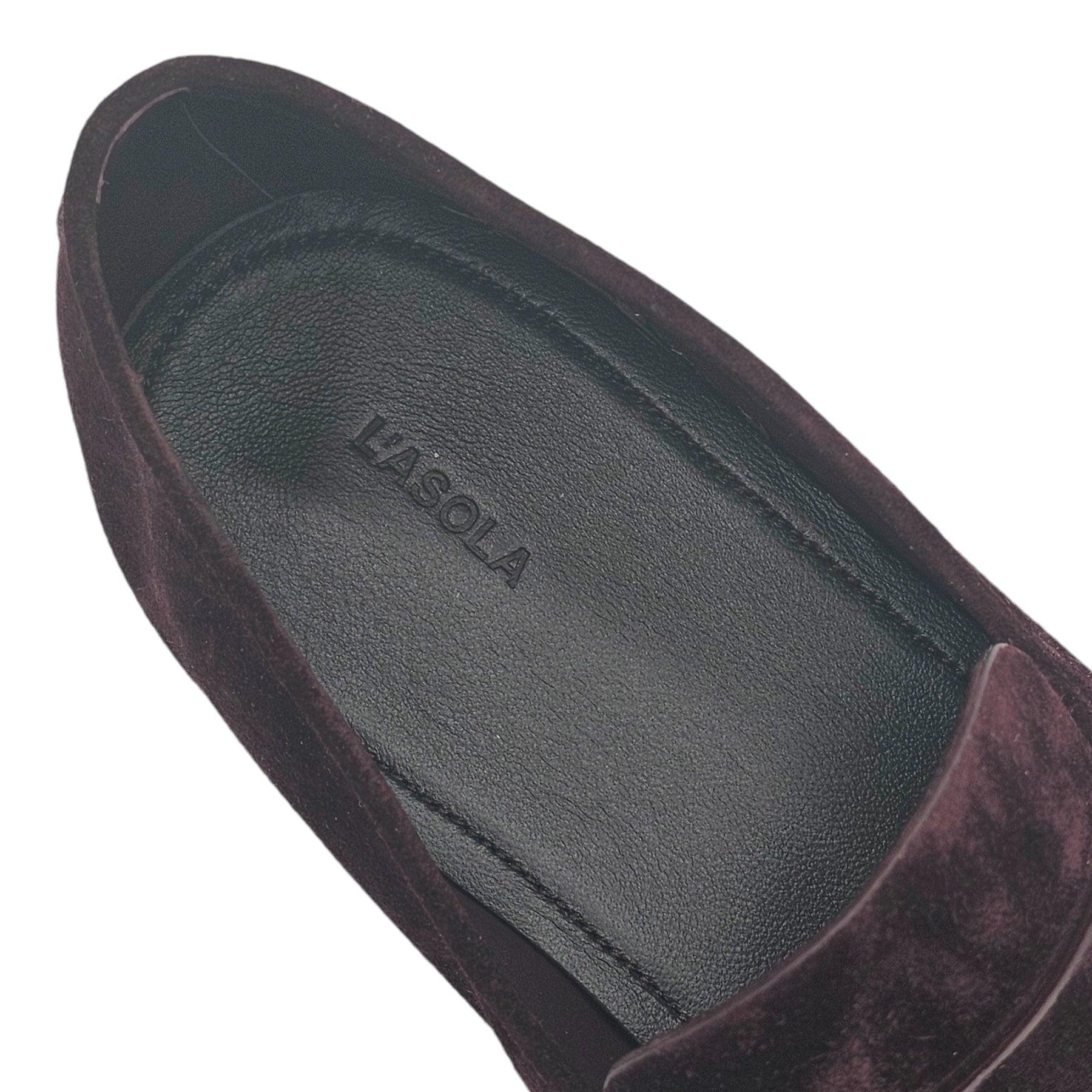 Zegna L'Asola Penny Loafers Suede in Burgundy In New Condition For Sale In Los Angeles, CA